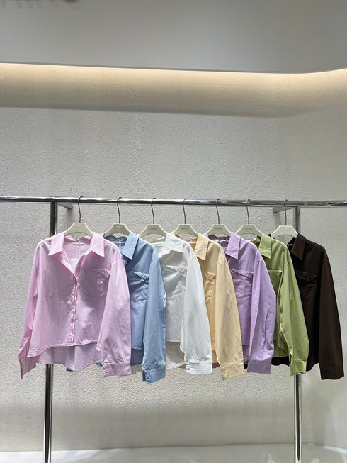 WANWAN  Collar Down Formal Shirts